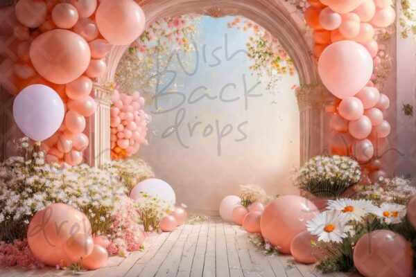 coral-daisies-balloons-