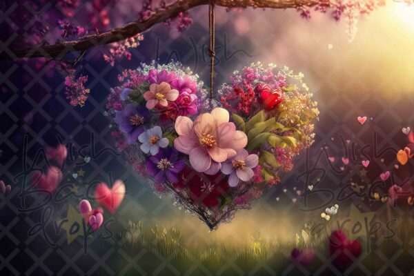 Big Valentine's Hearts, 11 Digital Backdrops